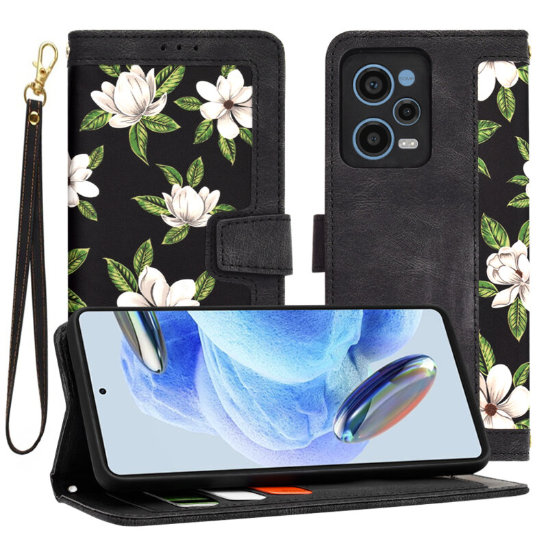 Husa personalizata fete Xiaomi Redmi Note 12 Pro 5G Techsuit FlipCraft, negru