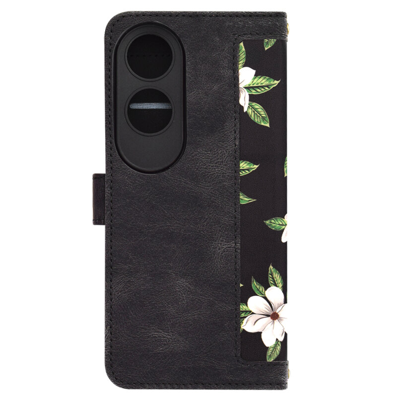 Husa personalizata fete Oppo A60 4G Techsuit FlipCraft, negru