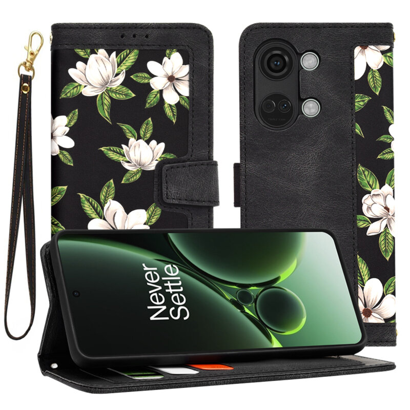 Husa personalizata fete OnePlus Nord 3 Techsuit FlipCraft, negru