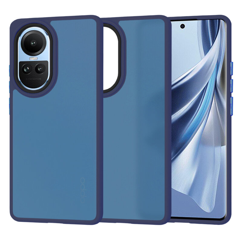 Husa Oppo Reno10 Pro Techsuit HaloFrost Series, bleumarin