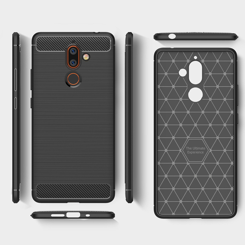 Husa Nokia 7 Plus TPU Carbon Negru
