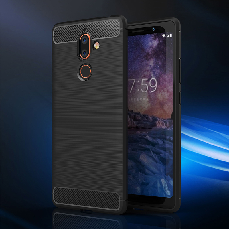 Husa Nokia 7 Plus TPU Carbon Negru