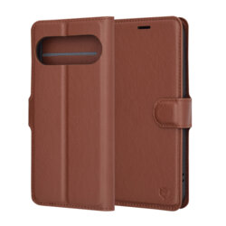 Husa Google Pixel 9 Techsuit Leather Folio, maro