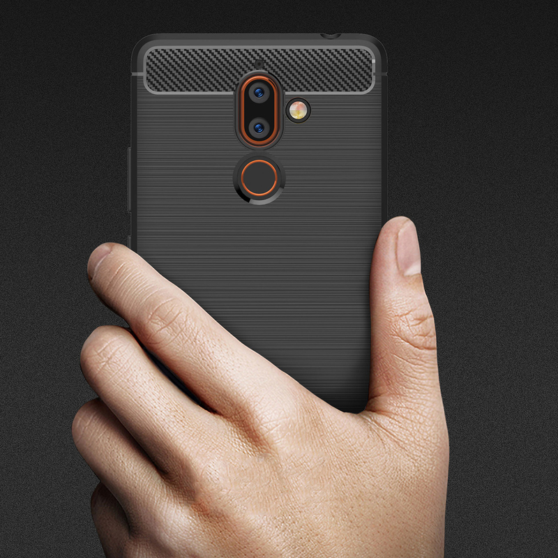 Husa Nokia 7 Plus TPU Carbon Negru