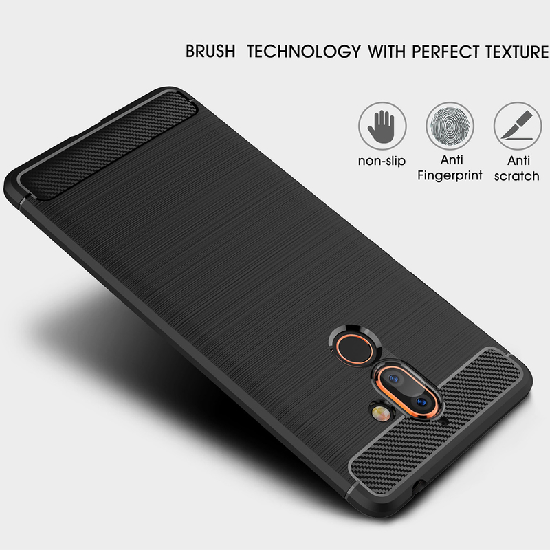 Husa Nokia 7 Plus TPU Carbon Negru