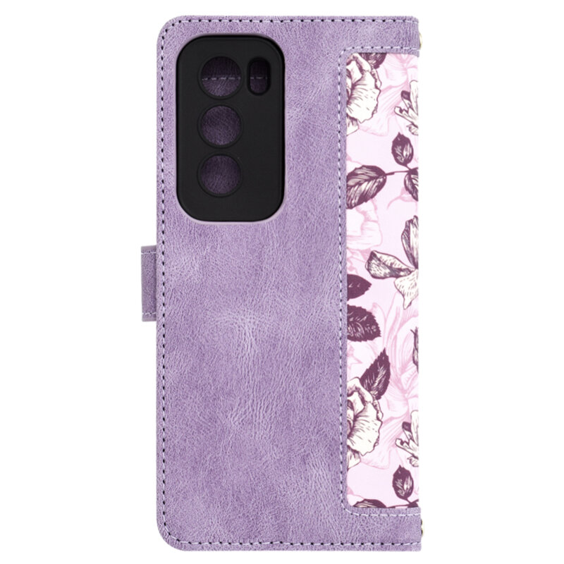 Husa personalizata fete Oppo Reno12 Pro Techsuit FlipCraft, mov