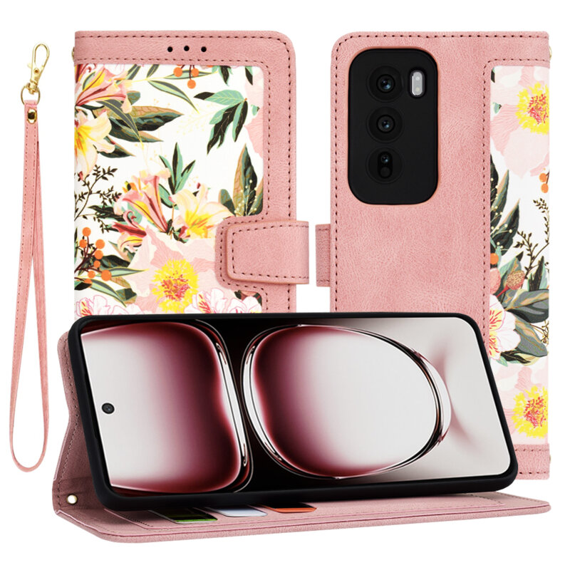 Husa personalizata fete Oppo Reno12 Pro Techsuit FlipCraft, roz