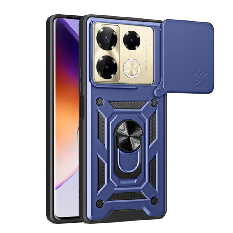 Husa Infinix Note 40 Pro 4G protectie camera Techsuit CamShield Series, albastru