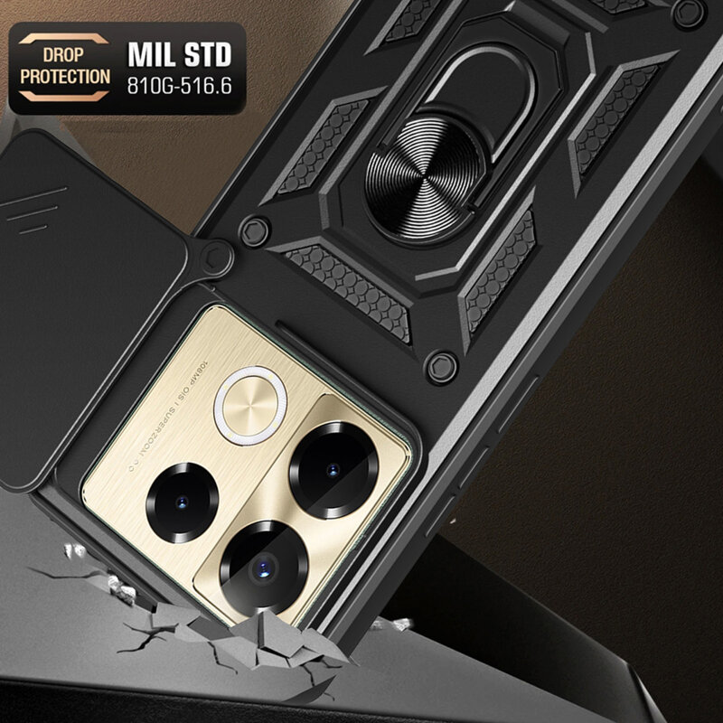 Husa Infinix Note 40 Pro 4G protectie camera Techsuit CamShield Series, albastru