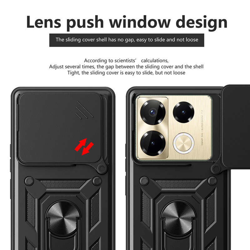 Husa Infinix Note 40 Pro 4G protectie camera Techsuit CamShield Series, negru