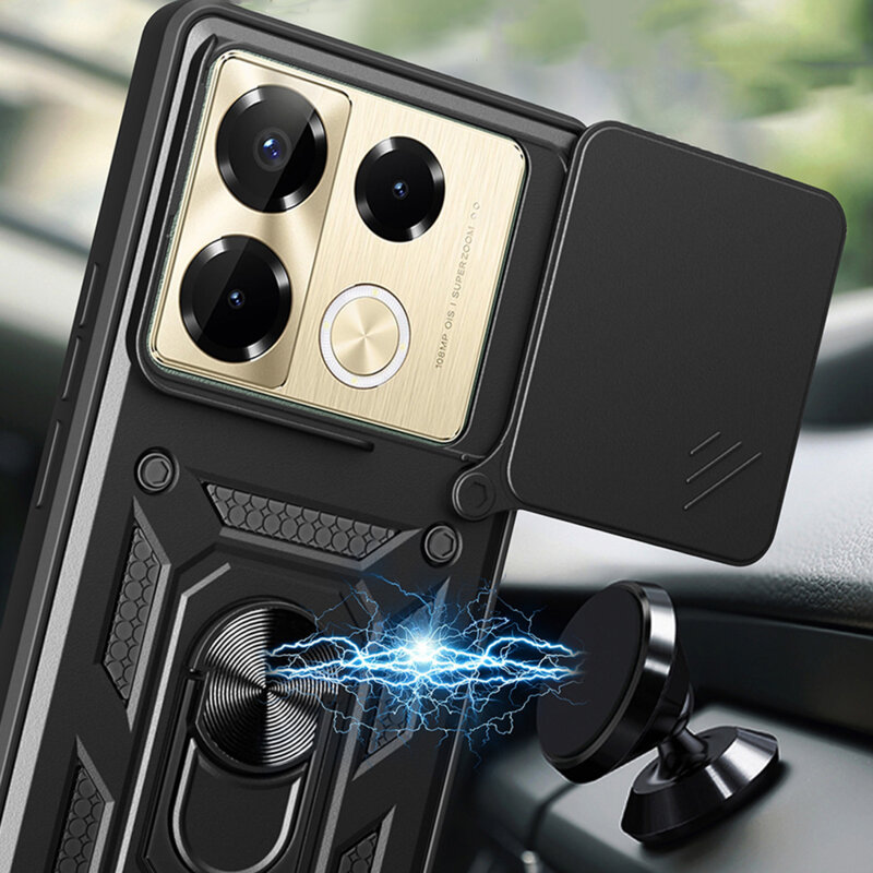 Husa Infinix Note 40 Pro+ protectie camera Techsuit CamShield Series, albastru