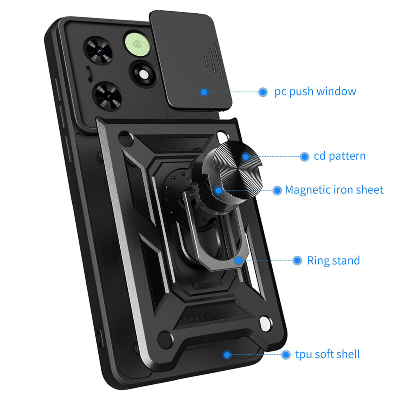 Husa Tecno Spark 20C protectie camera Techsuit CamShield Series, negru