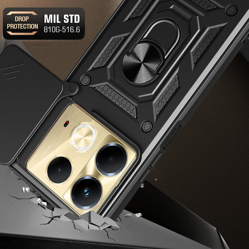 Husa Infinix Note 40 protectie camera Techsuit CamShield Series, negru