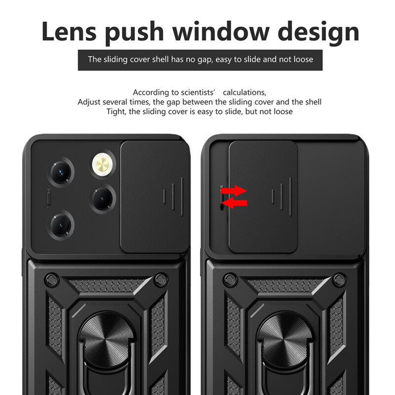 Husa Infinix Hot 40 Pro protectie camera Techsuit CamShield Series, negru