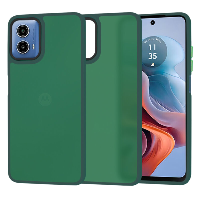 Husa Motorola Moto G45 Techsuit HaloFrost Series, verde inchis