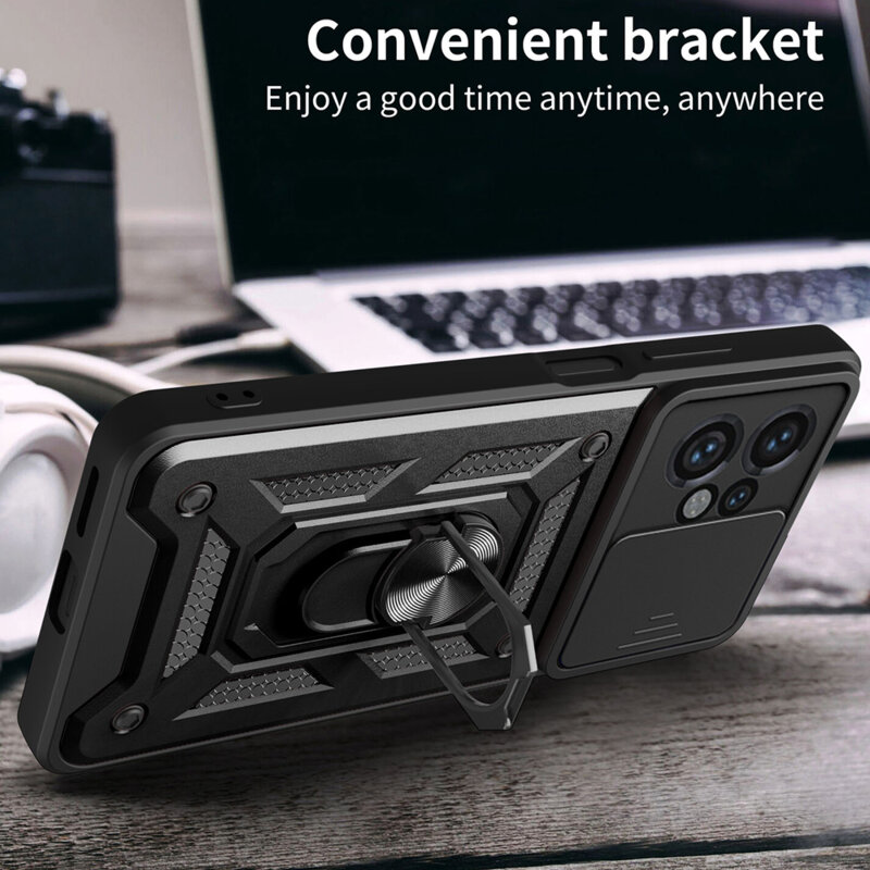 Husa Motorola Moto G45 protectie camera Techsuit CamShield Series, negru