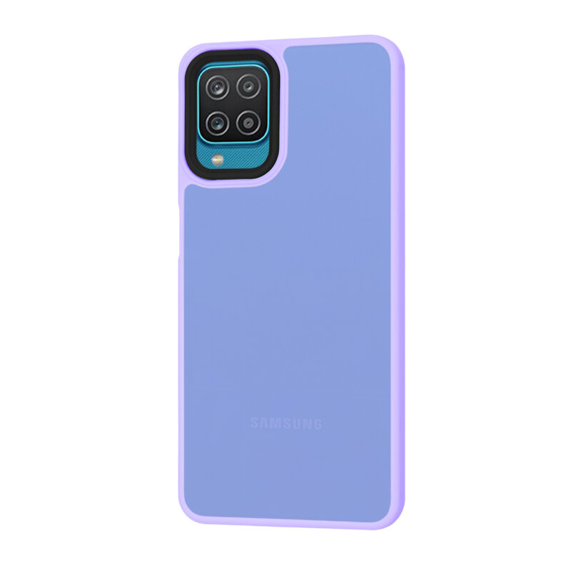 Husa Samsung Galaxy A12 Nacho Techsuit HaloFrost Series, mov deschis