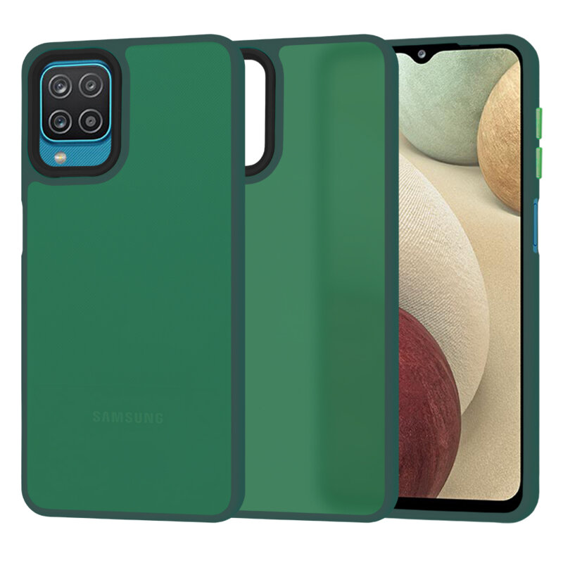 Husa Samsung Galaxy A12 Nacho Techsuit HaloFrost Series, verde inchis