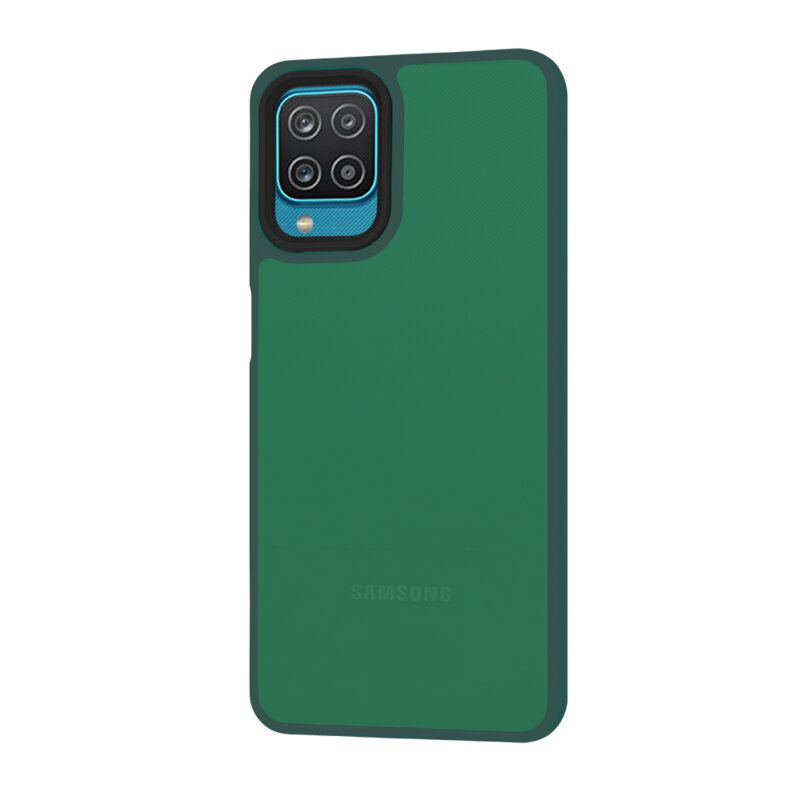 Husa Samsung Galaxy A12 Nacho Techsuit HaloFrost Series, verde inchis