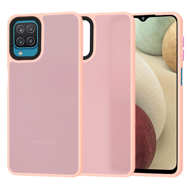 Husa Samsung Galaxy A12 Nacho Techsuit HaloFrost Series, roz
