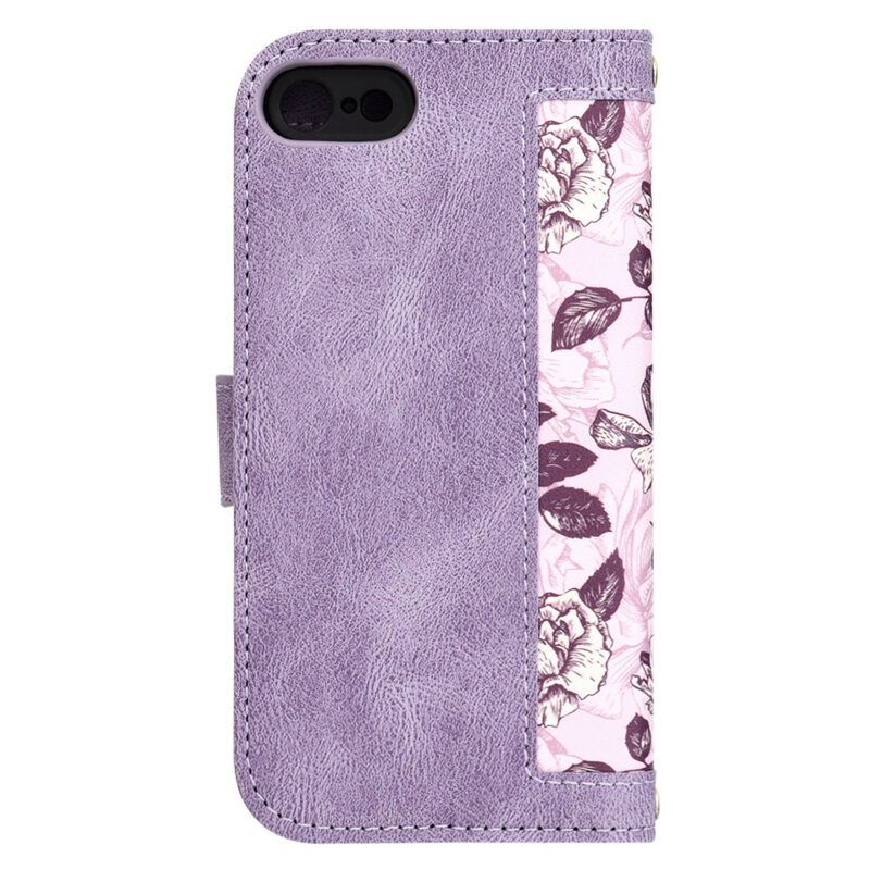 Husa personalizata fete iPhone 8 Techsuit FlipCraft, mov