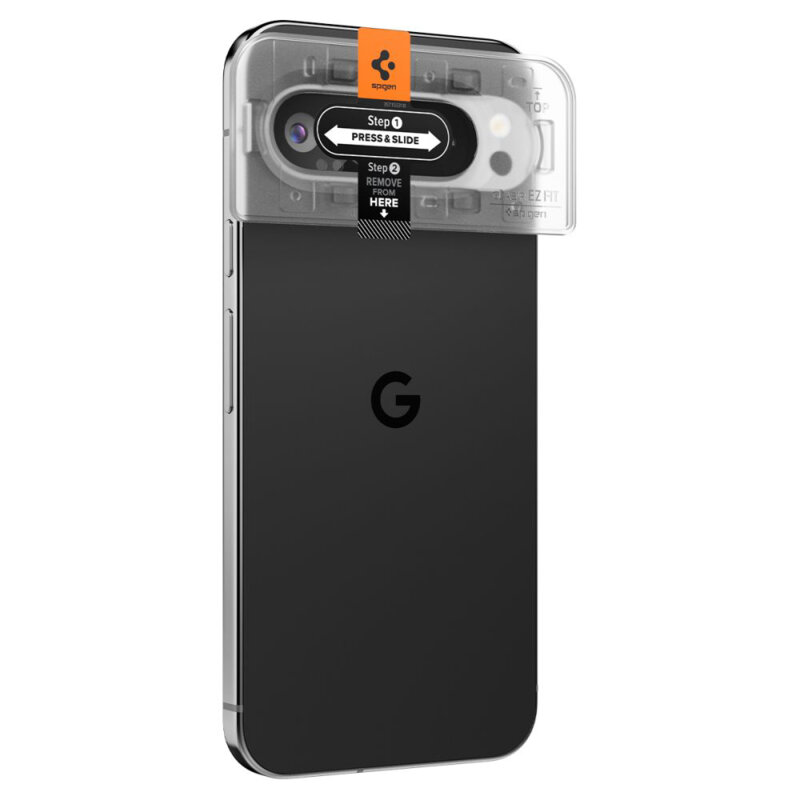[Pachet 2x] Folie sticla camera Google Pixel 9 Pro Spigen Glas.tR Optik EZ Fit, transparenta