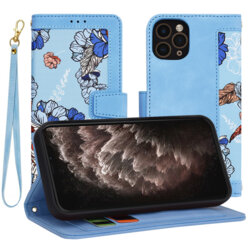 Husa personalizata fete iPhone 11 Pro Techsuit FlipCraft, bleu