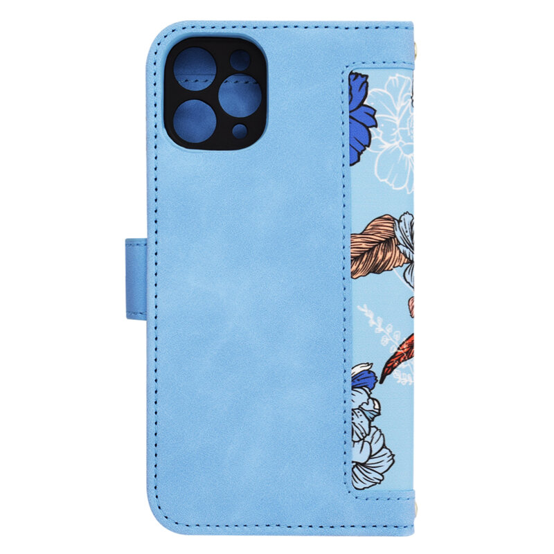 Husa personalizata fete iPhone 11 Pro Techsuit FlipCraft, bleu
