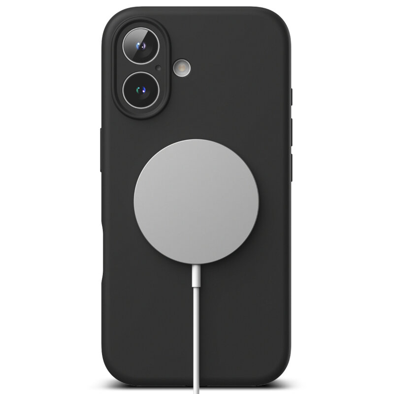 Husa iPhone 16 Plus Ringke Silicone Magnetic MagSafe, negru