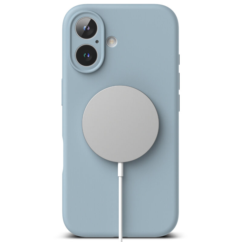 Husa iPhone 16 Plus Ringke Silicone Magnetic MagSafe, bleu