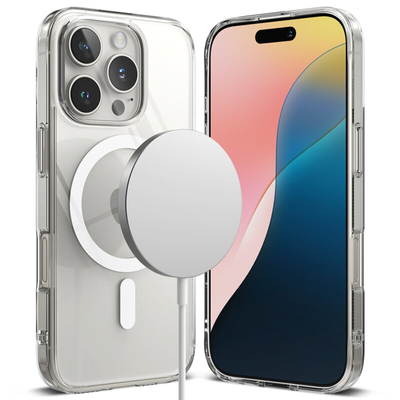 Husa iPhone 16 Pro Ringke Fusion MagSafe, transparenta