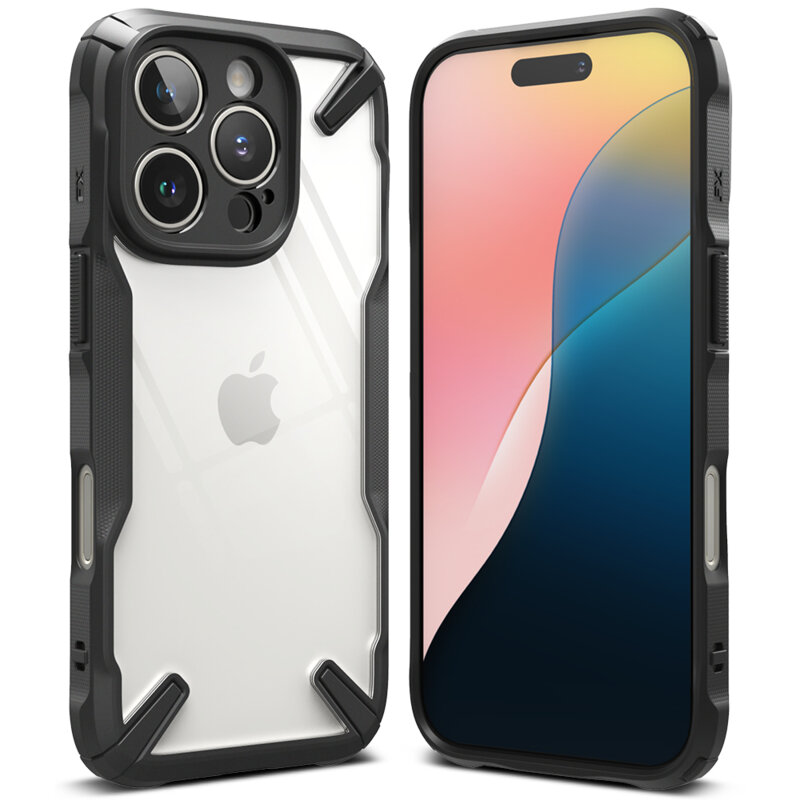 Husa iPhone 16 Pro Ringke Fusion X, negru