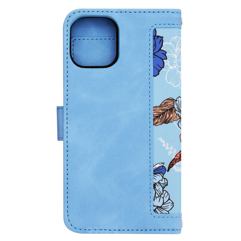 Husa personalizata fete iPhone 12 Pro Techsuit FlipCraft, bleu