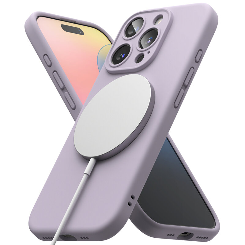 Husa iPhone 16 Pro Ringke Silicone Magnetic MagSafe, mov