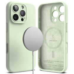 Husa iPhone 16 Pro Max Ringke Silicone Magnetic MagSafe, verde