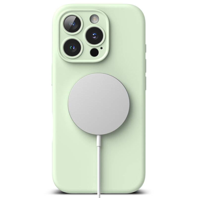 Husa iPhone 16 Pro Max Ringke Silicone Magnetic MagSafe, verde