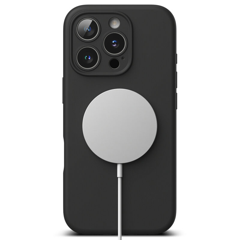 Husa iPhone 16 Pro Max Ringke Silicone Magnetic MagSafe, negru
