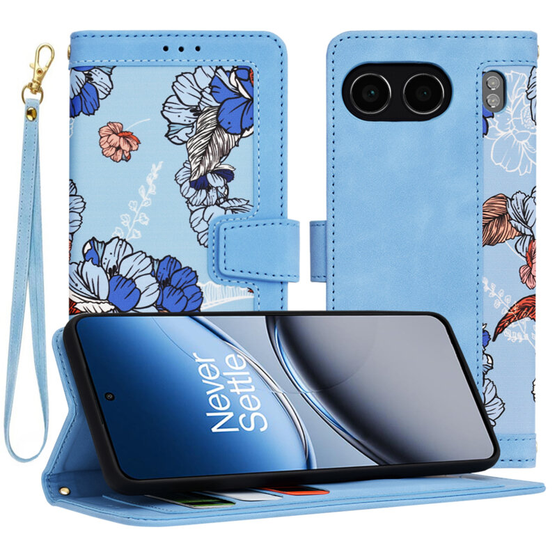 Husa personalizata fete OnePlus Nord 4 Techsuit FlipCraft, bleu