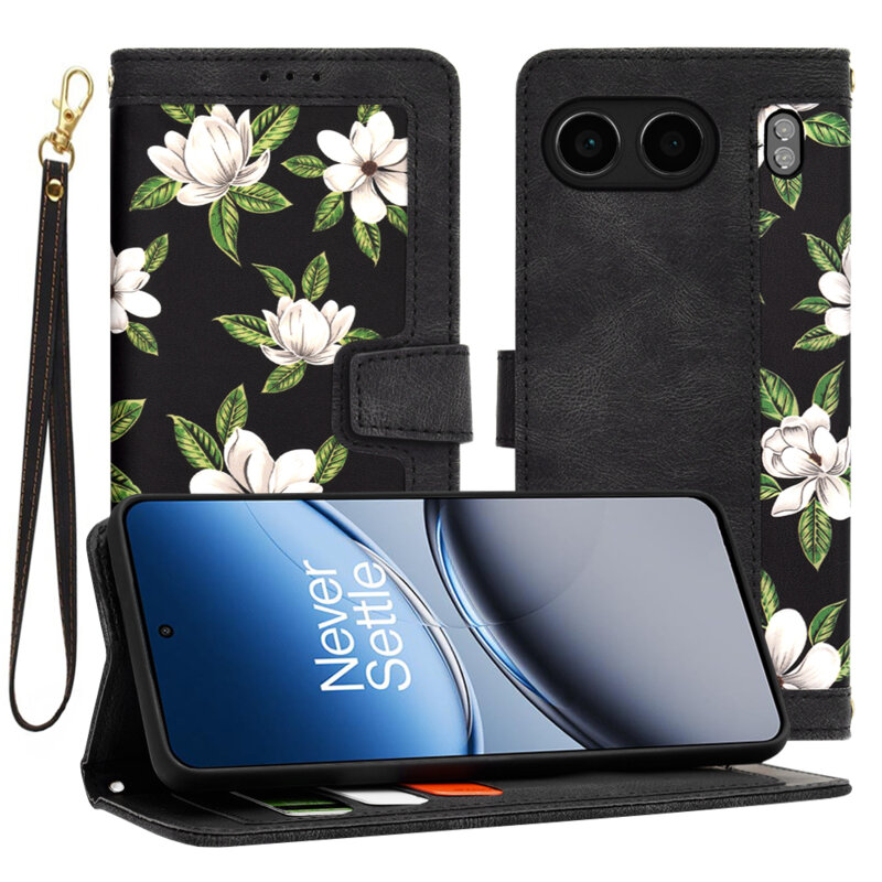 Husa personalizata fete OnePlus Nord 4 Techsuit FlipCraft, negru