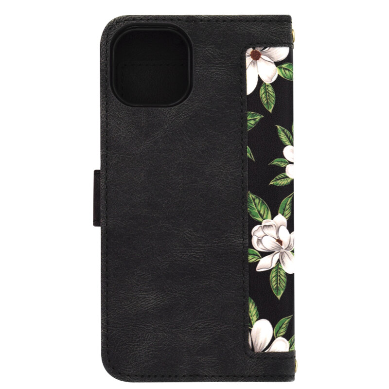 Husa personalizata fete iPhone 13 Techsuit FlipCraft, negru