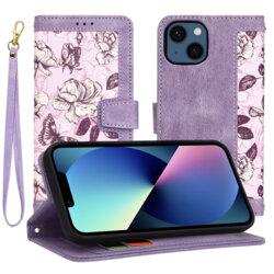 Husa personalizata fete iPhone 13 Techsuit FlipCraft, mov
