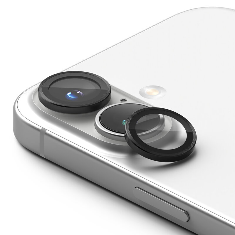 [Pachet 2x] Folie sticla camera iPhone 16 Ringke Camera Lens Frame, negru