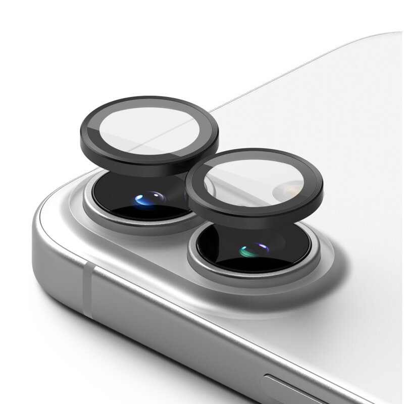 [Pachet 2x] Folie sticla camera iPhone 16 Ringke Camera Lens Frame, negru