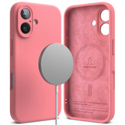 Husa iPhone 16 Plus Ringke Silicone Magnetic MagSafe, roz