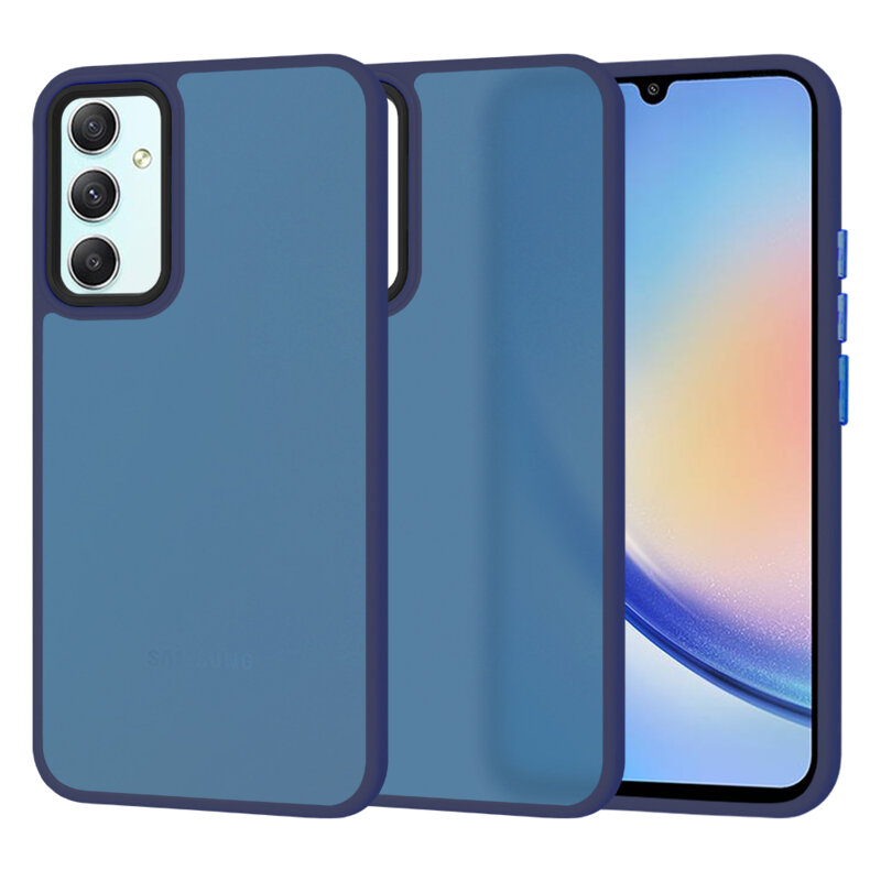 Husa Samsung Galaxy A34 5G Techsuit HaloFrost Series, bleumarin