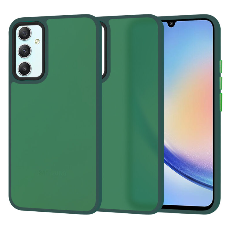 Husa Samsung Galaxy A34 5G Techsuit HaloFrost Series, verde inchis
