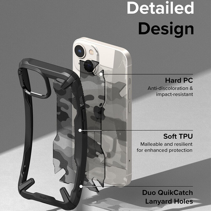 Husa iPhone 14 Plus Ringke Fusion X Design, camo black
