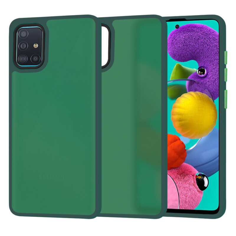 Husa Samsung Galaxy A51 4G Techsuit HaloFrost Series, verde inchis