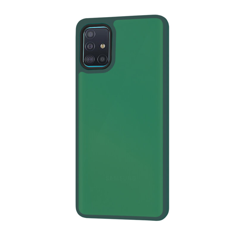 Husa Samsung Galaxy A51 4G Techsuit HaloFrost Series, verde inchis