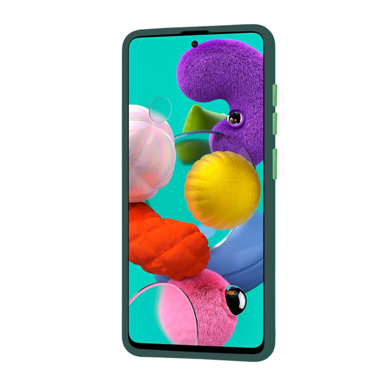 Husa Samsung Galaxy A51 4G Techsuit HaloFrost Series, verde inchis